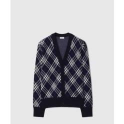 체크 울 블렌드 카디건