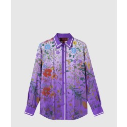 프린트 실크 셔츠