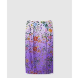 프린트 실크 트윌 스커트