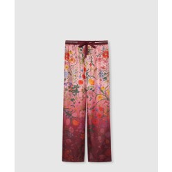 프린트 실크 팬츠