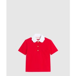 자수 코튼 폴로 셔츠