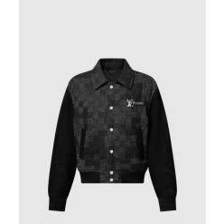 믹스 레더 바시티 블루종