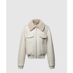 울 블루종 위드 시어링 칼라