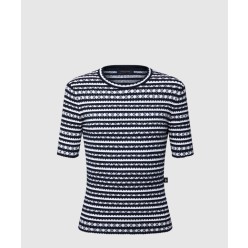 스캘럽 스트라이프 니트 톱