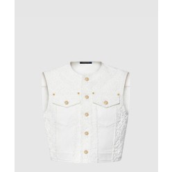 슬리브리스 모노그램 필 쿠페 데님 재킷