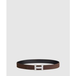 H Strie 벨트 버클 리버서블 가죽 스트랩