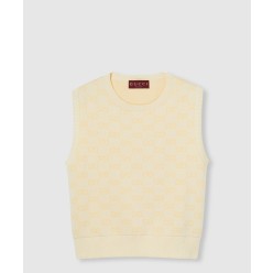 파인 GG 코튼 슬리브리스 탑