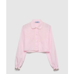 자수 크롭 바티스트 셔츠