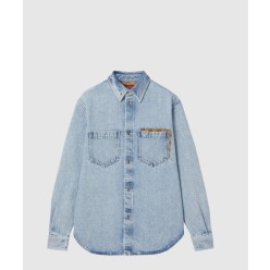 GG 인서트 워시드 데님 셔츠