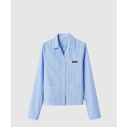 스트라이프 포플린 파자마 셔츠