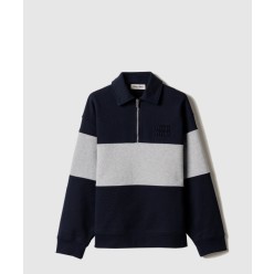 하프 집업 코튼 스웨트셔츠