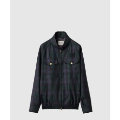 체크 블루종 재킷