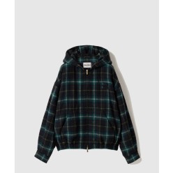 체크무늬 후드 재킷