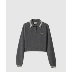 울 및 캐시미어 폴로 스웨터