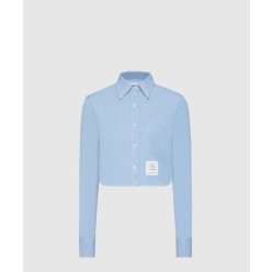 데님 클래식 크롭 롱 슬리브 셔츠