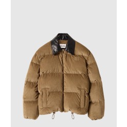 코듀로이 및 나파 가죽 다운 재킷