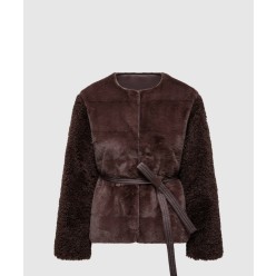 Jouillat 합성 소재 테디 쇼트 다운 재킷