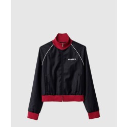 핀스트라이프 지퍼 블루종 재킷