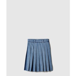 플리츠 데님 스커트