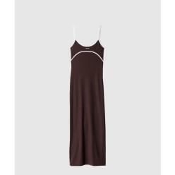 스트레치 저지 미디 드레스