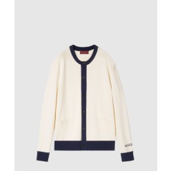 인타르시아가 있는 코튼 카디건