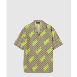 프린트 코튼 포플린 볼링 셔츠