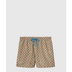 프린트 테크니컬 포플린 스윔 쇼츠