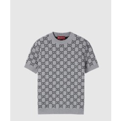 리버서블 GG 울 자카드 탑