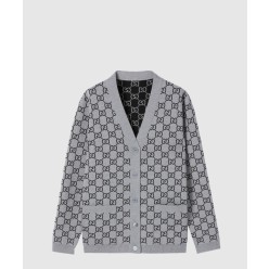 리버서블 GG 울 자카드 가디건