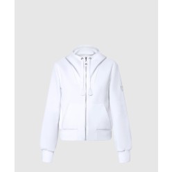 가죽 액센트 후드티