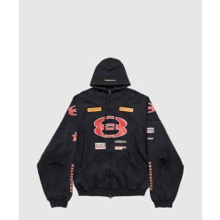 스폰서 로고 라지 집업 후디