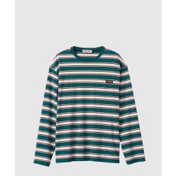 롱 슬리브 코튼 저지 티셔츠