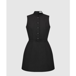 쇼트 드레스 탈착식 루싱 칼라