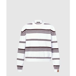 스트라이프드 니트 풀오버