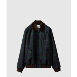 체크 트윌 블루종 재킷