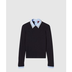 자수가 있는 울 스웨터