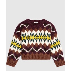 크루넥 스웨터 페어 아일 울