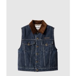 플로킹 데님 벨벳 베스트