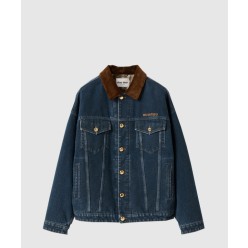 플로킹 데님 벨벳 블루종 재킷