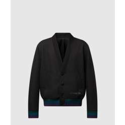 프레피 울 가디건 블루종