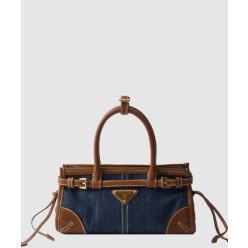 Bonnie스몰 데님과 가죽 패치 클러치 1BA486