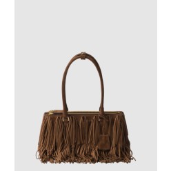 갤러리아 미디엄 스웨이드 백 프린지 1BA457