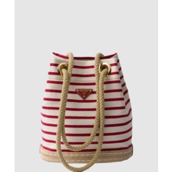 마리너 작은 줄무늬 패브릭 버킷백 1BE082